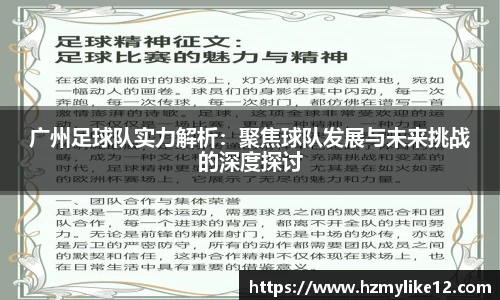 广州足球队实力解析：聚焦球队发展与未来挑战的深度探讨